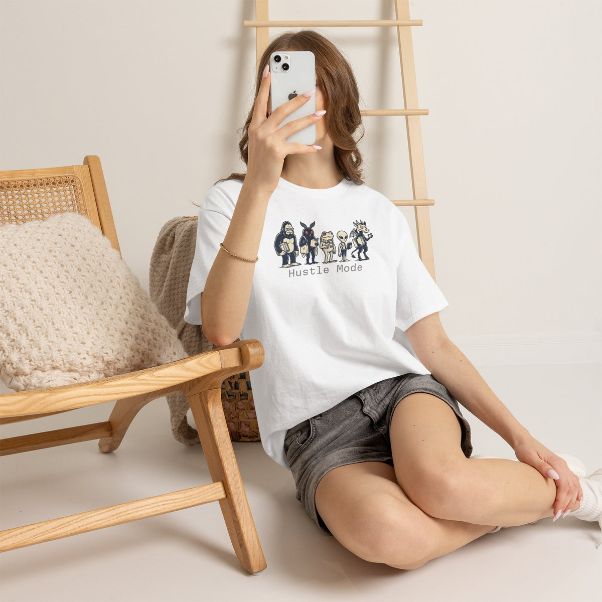 Hustle Mode Character Graphic T-Shirt