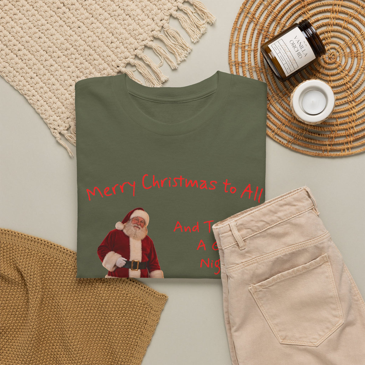 Santa and a Yellow Labrador, Merry Christmas, Unisex Heavy Cotton Tee