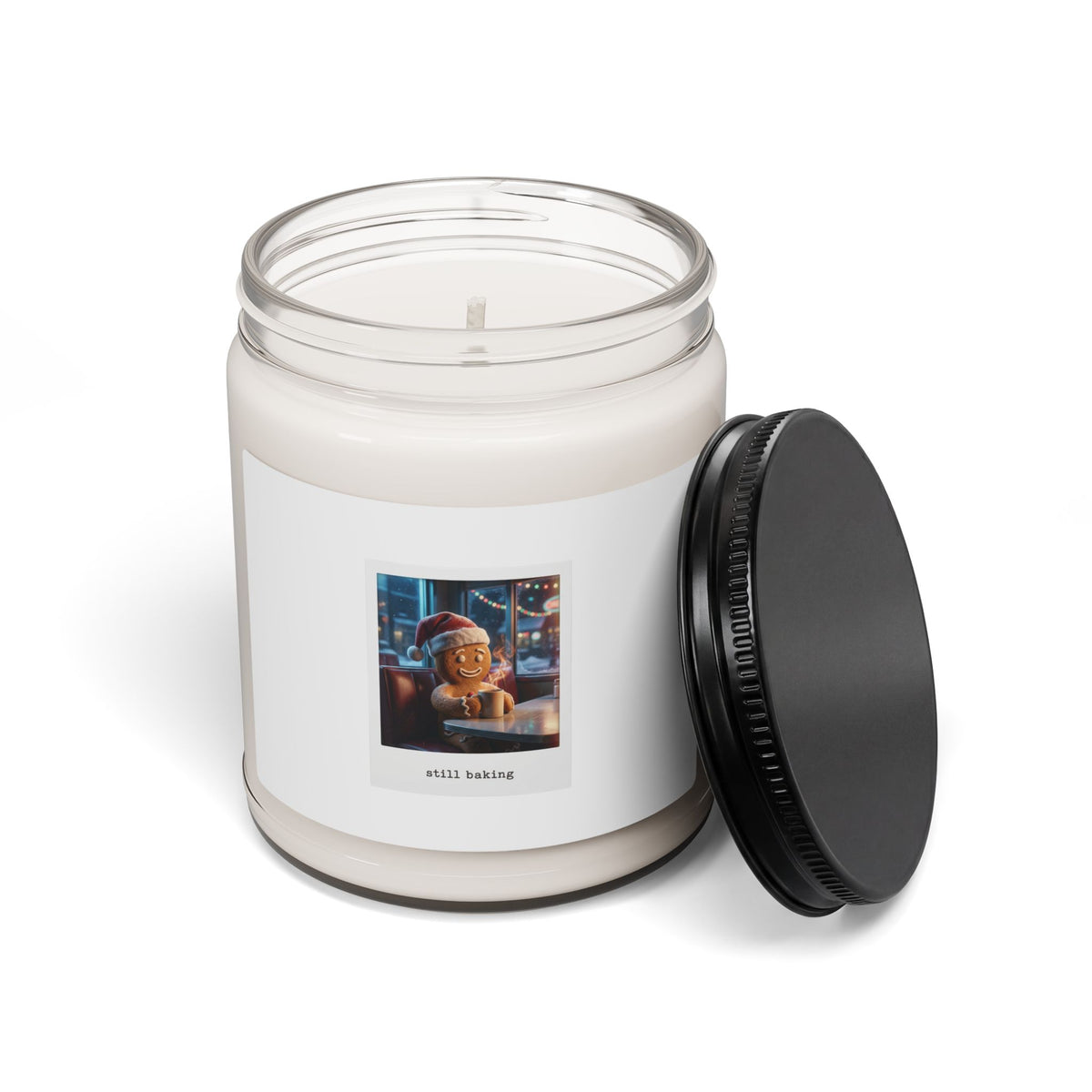 Realistic Santa Portrait Soy Candle | Nostalgic Christmas Scene