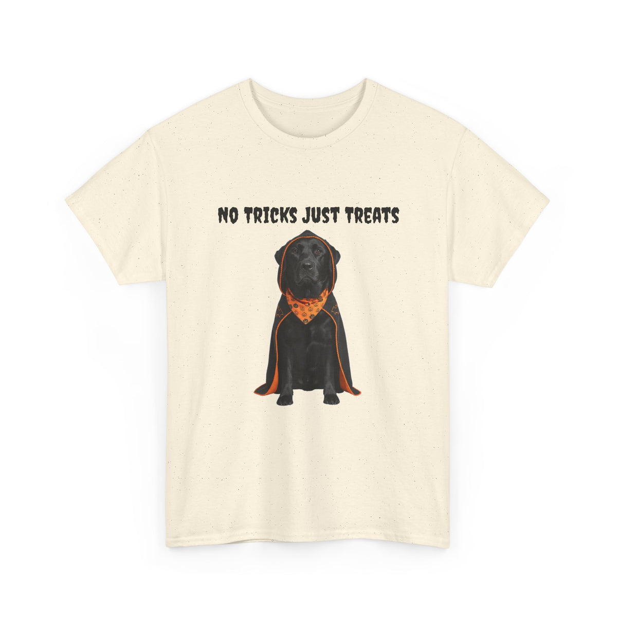 No Tricks Just Treats Black Lab Halloween T-Shirt – Stay Weird Goods