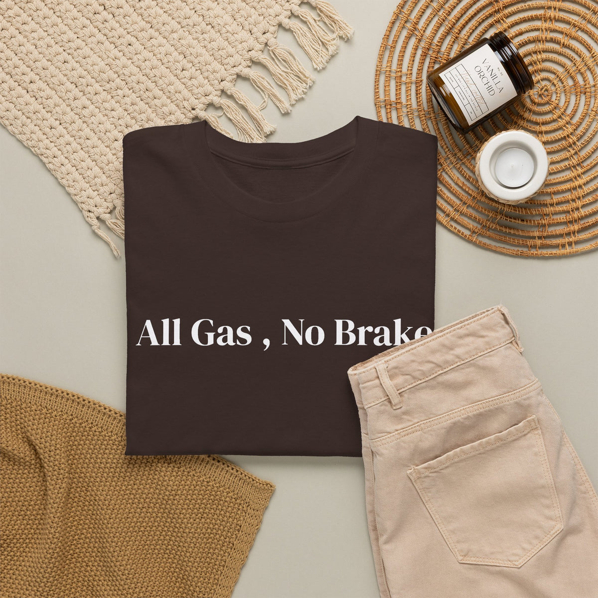 All Gas, No Brake, Unisex Heavy Cotton Tee