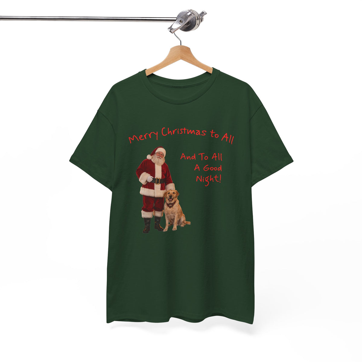 Santa and a Yellow Labrador, Merry Christmas, Unisex Heavy Cotton Tee