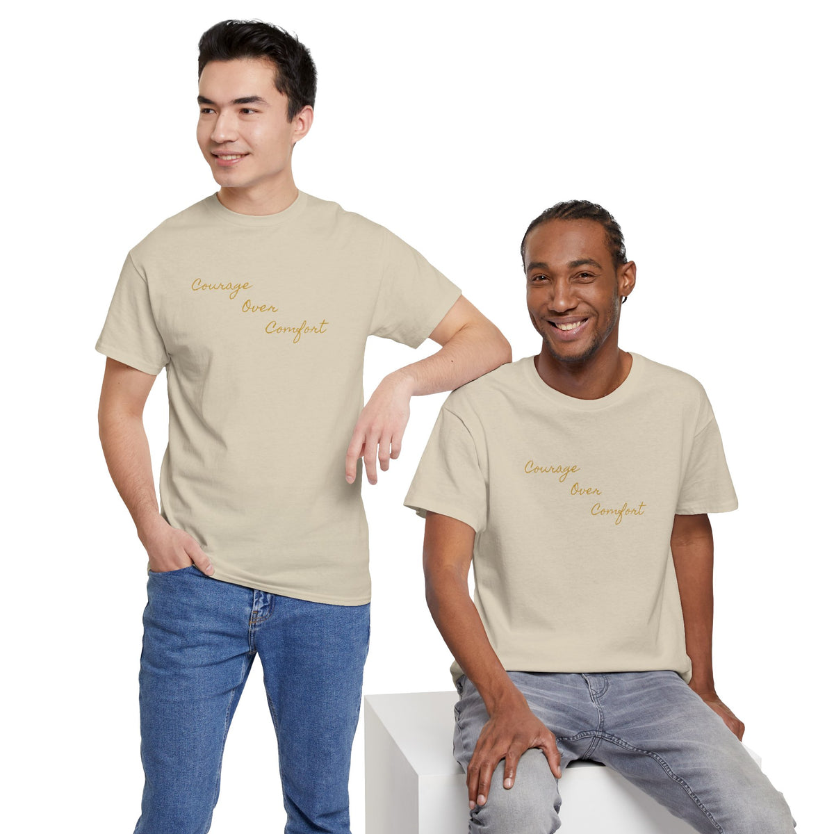 Courage Over Comfort, Be Courageous, Unisex Heavy Cotton Tee