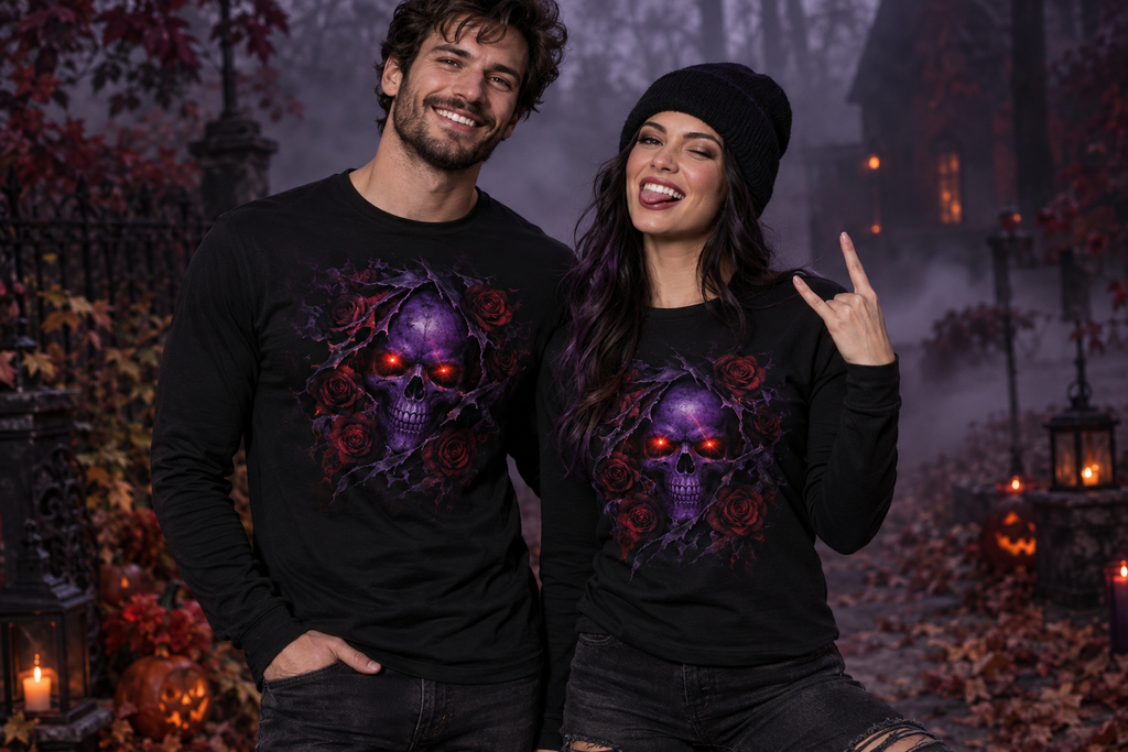 Purple Skull Long Sleeve - Chest Graphic Lifestyle Shot